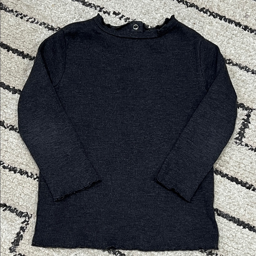 Zara Charcoal Ribbed Top